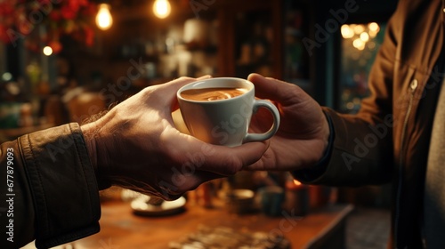 Beautiful placed hand approaching the cup .UHD wallpaper