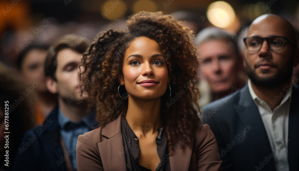 A diverse group of professionals smiling and working generated by AI A diverse group of professionals smiling and working generated by AI