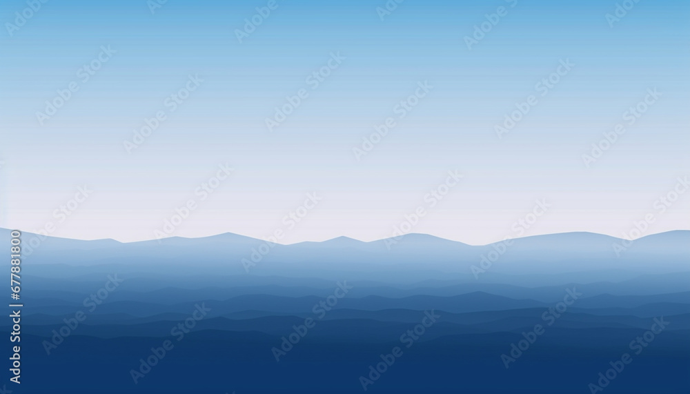 Mountain peak silhouette against blue sunset sky, beauty in nature generated by AI
