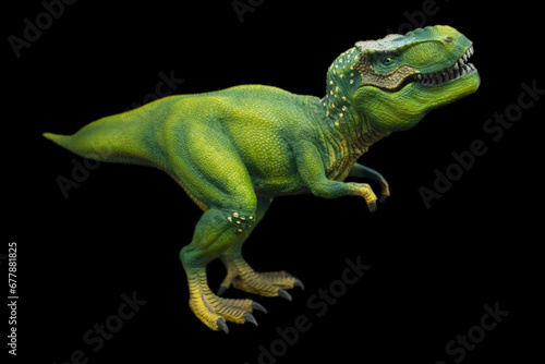  Studio image of a Tyrannosaurus Rex on a black isolated background. © murdocksimages