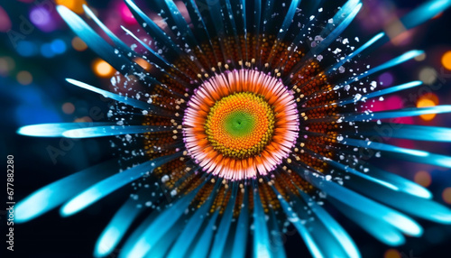 Glowing underwater abstract with vibrant colors and futuristic shapes generated by AI