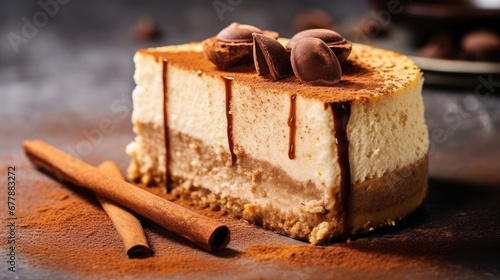 Tiramisu Cheesecake Natural Colors, Background For Banner, HD