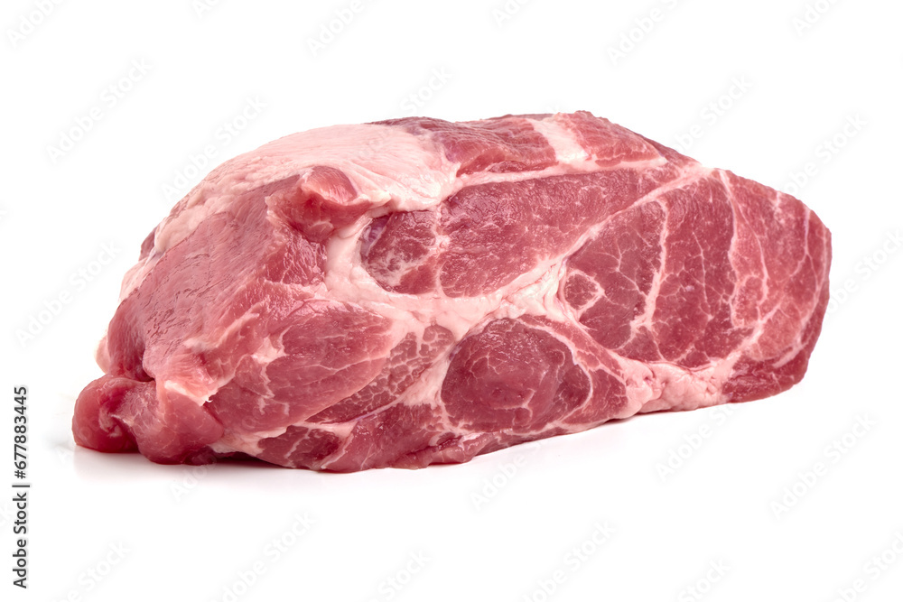 Pork shoulder blade, isolated on white background. High resolution image.