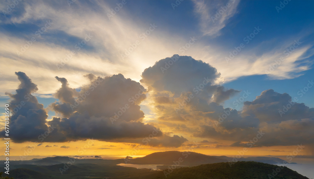 strangely shaped clouds and sunlight natural landscape at sunset colorful sky cloud natural background 4k time lapse