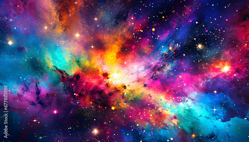 abstract cosmic space galaxy colorful texture pc desktop wallpaper background ai generated © Art_me2541