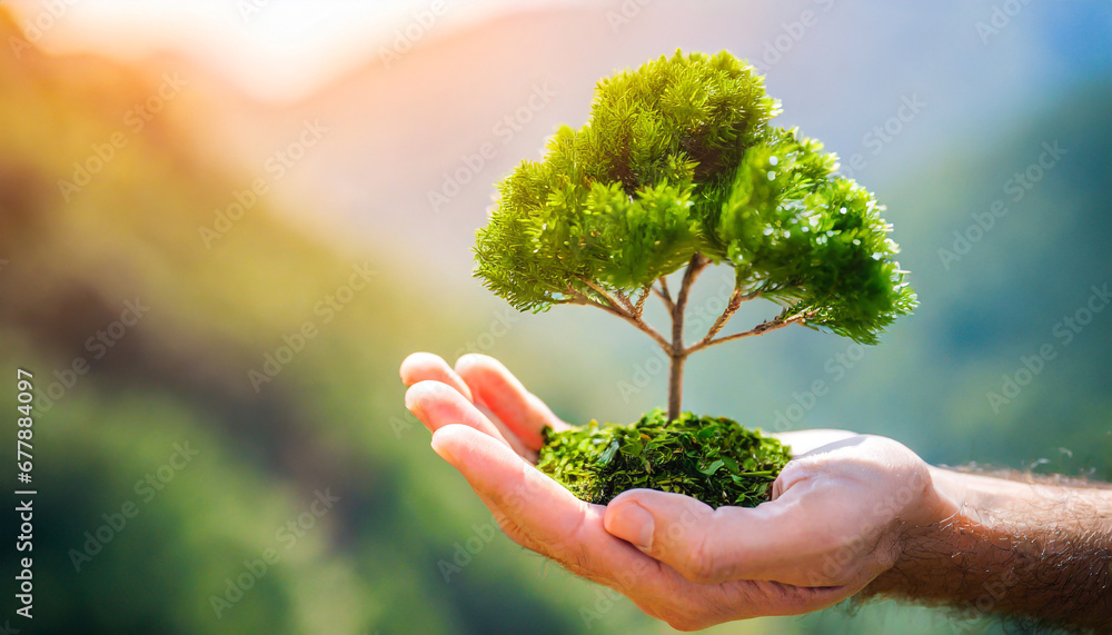 hand of human holding growing tree reduce co2 emission concept clean(02)