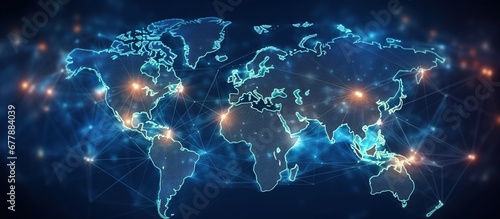 Global network connection. World map composition and global business outline concept. photo