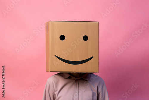 happy smiling box person