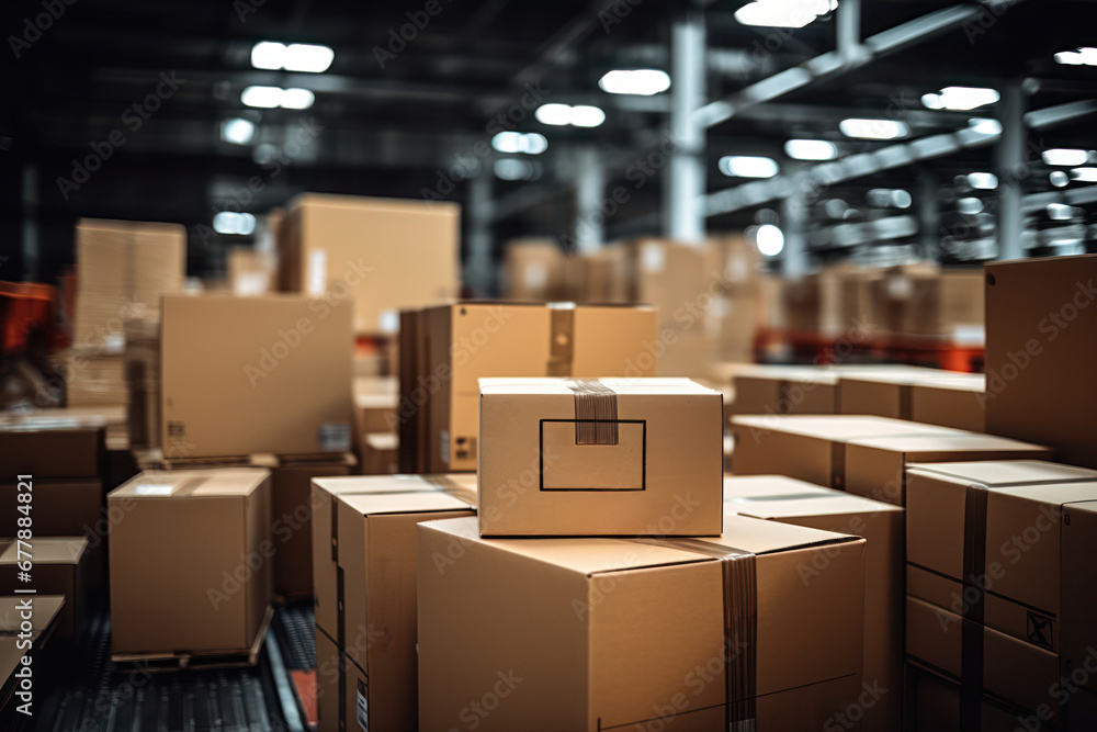 Cardboard Boxes On Conveyor Belt In The Warehouse Modern Warehousing and Logistics Facility with Conveyor and Machinery
Cardboard Boxes On Conveyor Belt In The Warehouse Modern Warehousing and Logistics Facility with Conveyor and Machinery