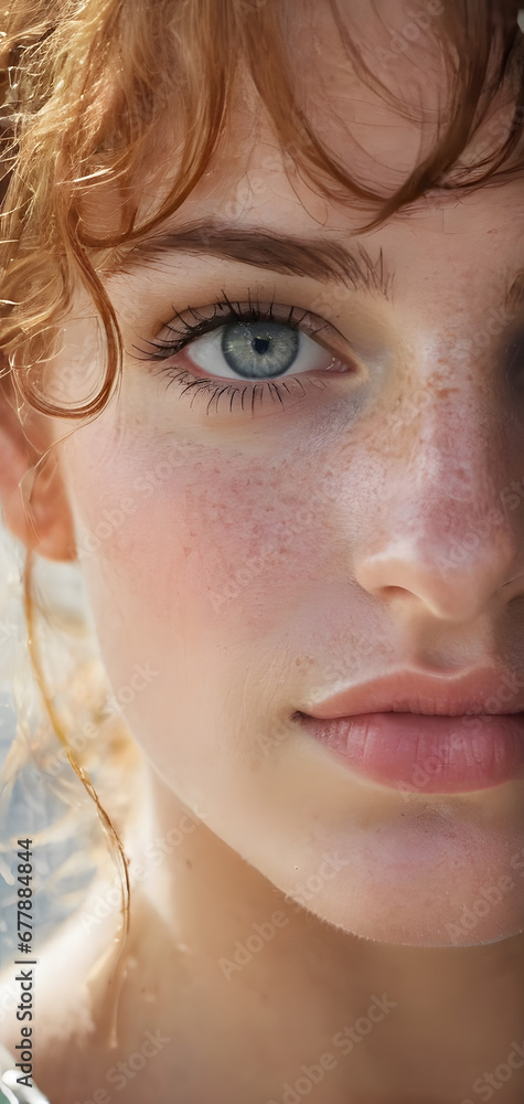 close up portrait of a ginger woman