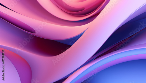 Elegant wavy formations of ribbons in a surreal 3D  Blue and purple gradient background  Colorful abstract. Iridescent Harmony  Abstract Wavy Multi-Colored. Website template concept