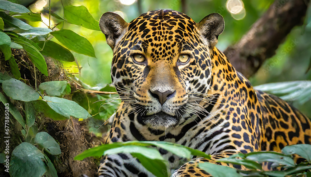 portrait of powerfull jaguar in amazon forest amazing wildlife generative ai portrait of powerfull jaguar in amazon forest amazing wildlife generative ai