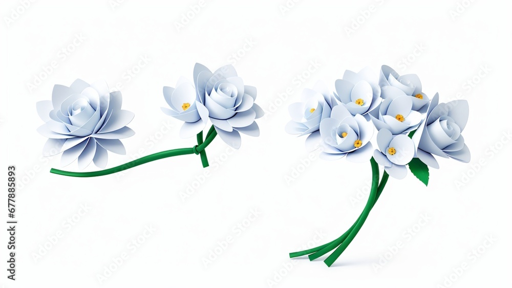 Colorful flowers floral Clipart, high quality resolution, beautiful flowers white background, AI generated images, jpg illustration. 


