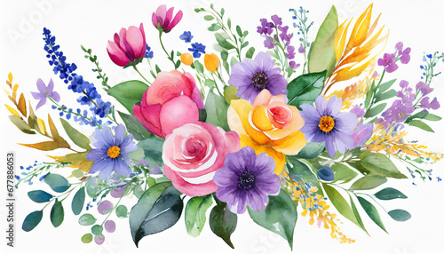 a watercolor bouquet of flowers is isolated on the background for wedding stationery greetings textiles wallpapers fashion wrappers cards illustrations ai generative