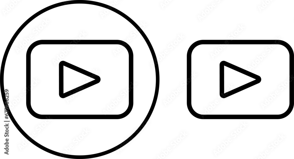 Vector symbol of the play button icon. A sign of the beginning of the music video. The icon of the video sign. Vector symbol of the play button icon. A sign of the beginning of the music video. The icon of the video sign.