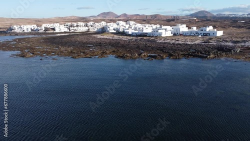 The ocean and beach in caleta the caballo, small town in lanzarote, canary island