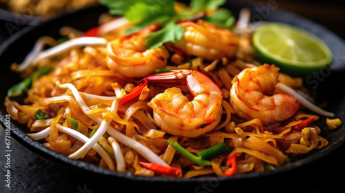 Shrimp Pad Thai Natural Colors , Background For Banner, HD