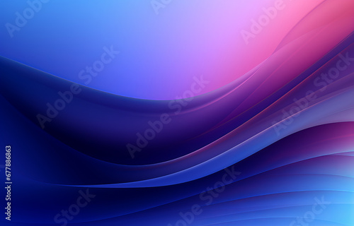 Elegant wavy formations of ribbons in a surreal 3D, Blue and purple gradient background, Colorful abstract. Iridescent Harmony: Abstract Wavy Multi-Colored. Website template concept photo