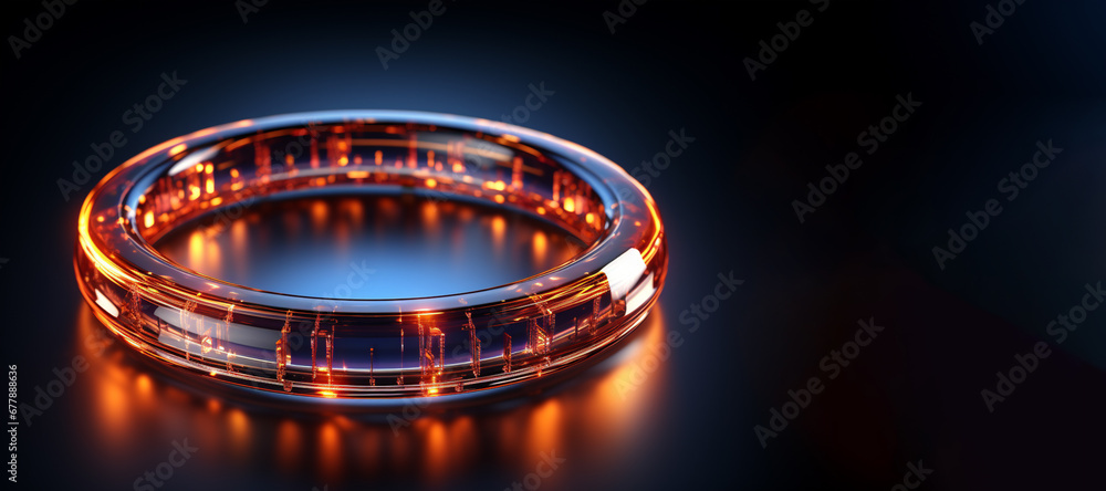 abstract neon ring visualization of ultraviolet spectrum wallpaper design perfect for poster banner on black background
