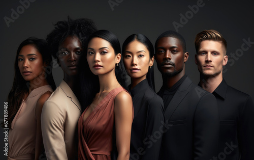 Portrait of a group of mult...