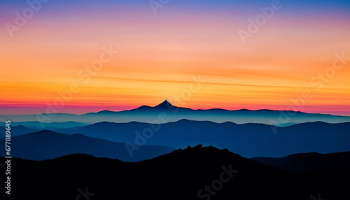 Wallpaper Mural Mountain peak silhouette at dawn, beauty in nature sunlight generated by AI Torontodigital.ca