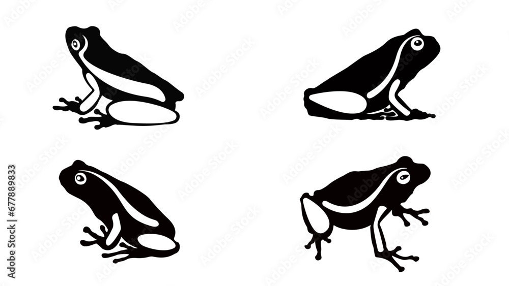 silhouette of frog collection silhouette of frog collection