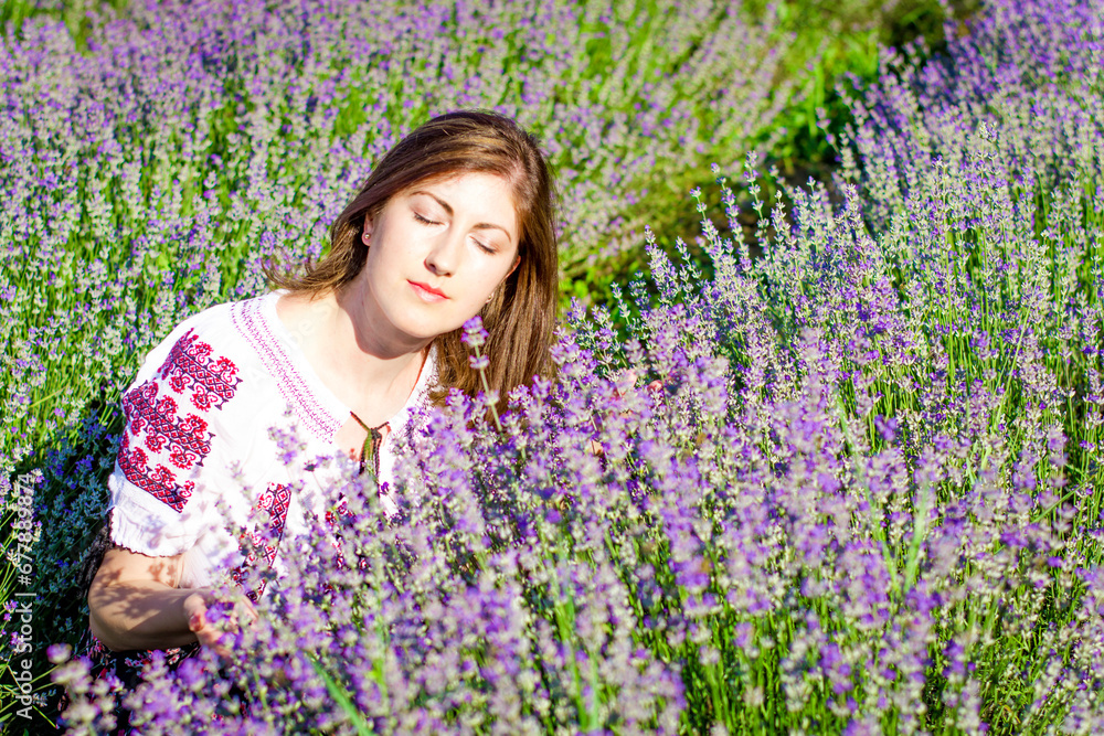 portrait of a woman in lavender field
