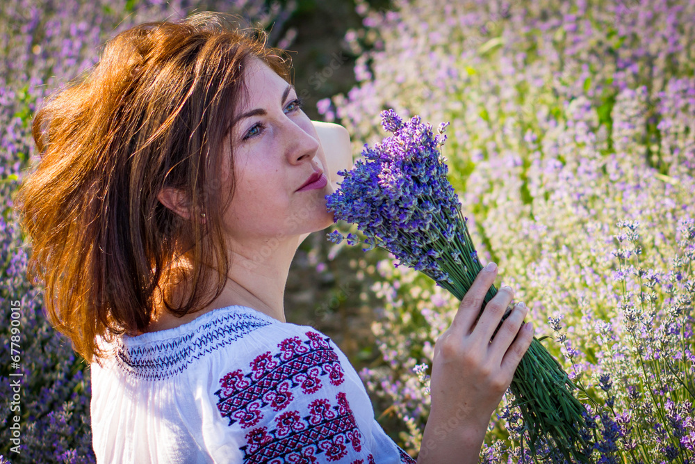 portrait of a woman in lavender field