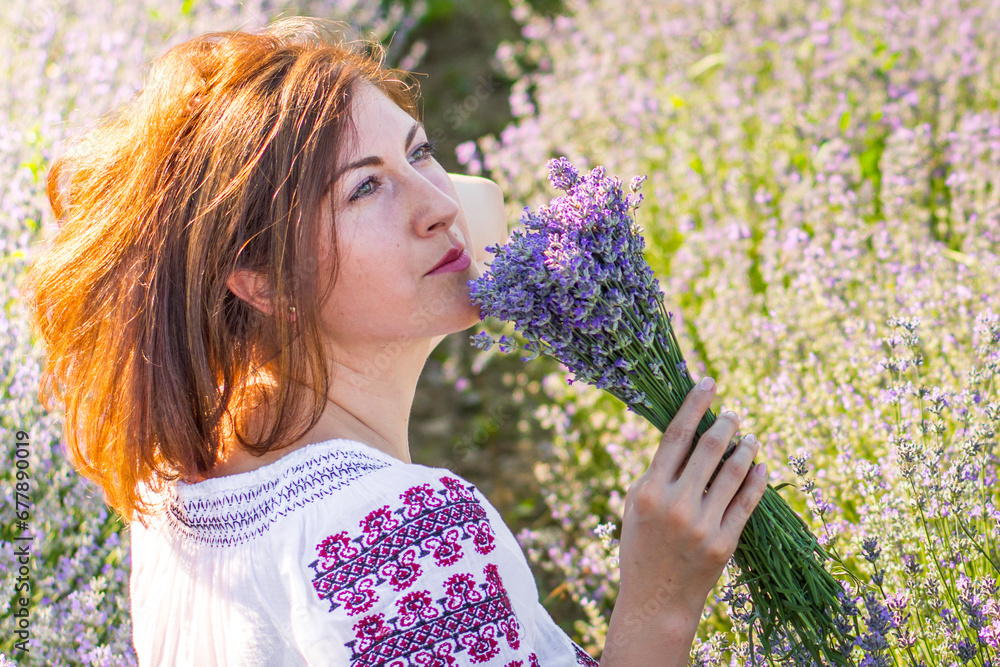 portrait of a woman in lavender field
