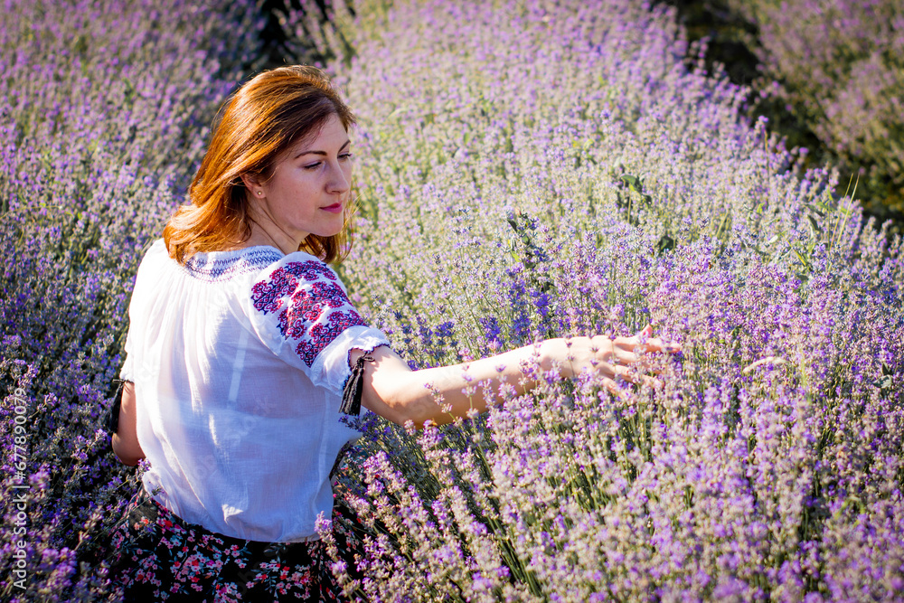 portrait of a woman in lavender field