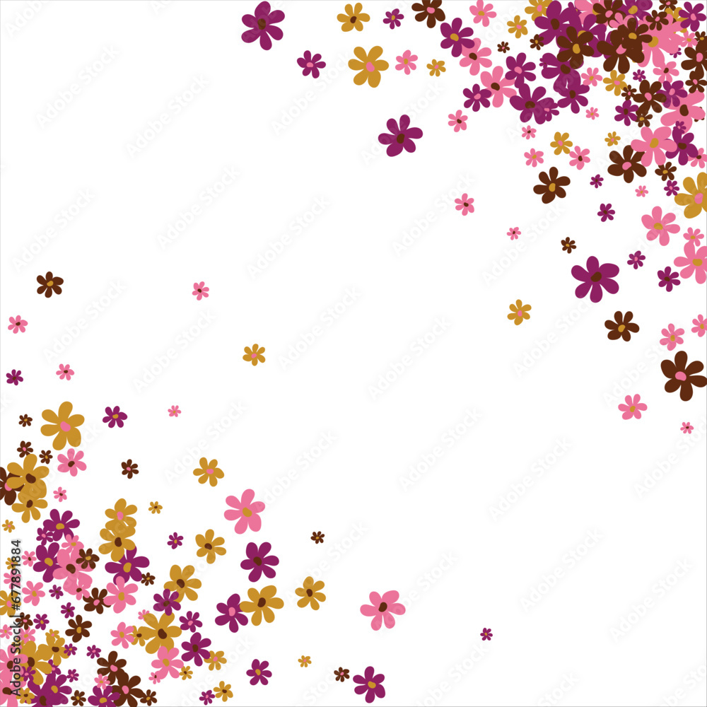 Fashionable frame of flowers. Spring background design, colorful bright flowers, decorative beautiful garden. Place for text. Design for postcard, invitation, web. Vector illustration Fashionable frame of flowers. Spring background design, colorful bright flowers, decorative beautiful garden. Place for text. Design for postcard, invitation, web. Vector illustration
