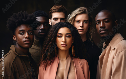 Portrait of a group of mult...