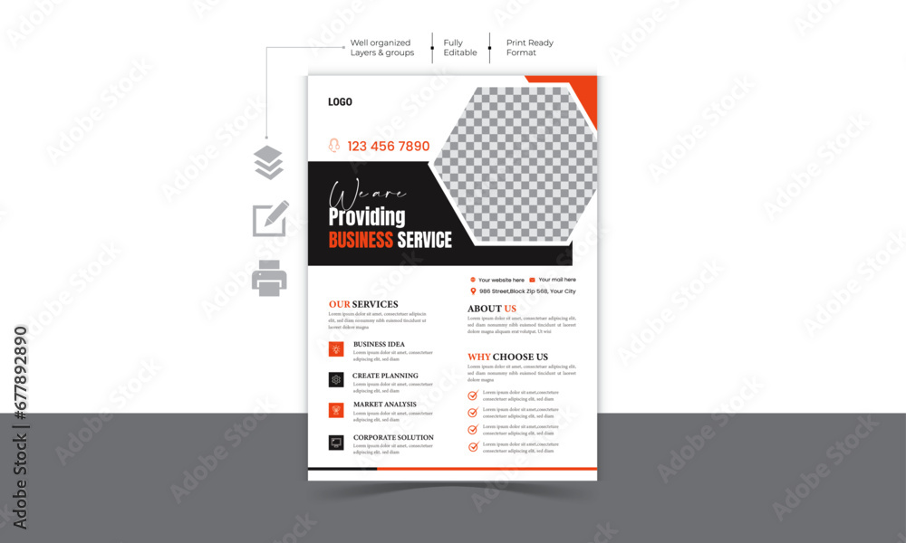 Corporate modern and Minimalist Business Flyer design Template 