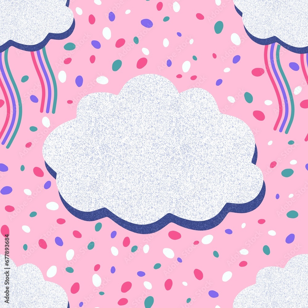 Cartoon retro clouds seamless weather pattern for wrapping paper and fabrics and linens and kids clothes print Cartoon retro clouds seamless weather pattern for wrapping paper and fabrics and linens and kids clothes print