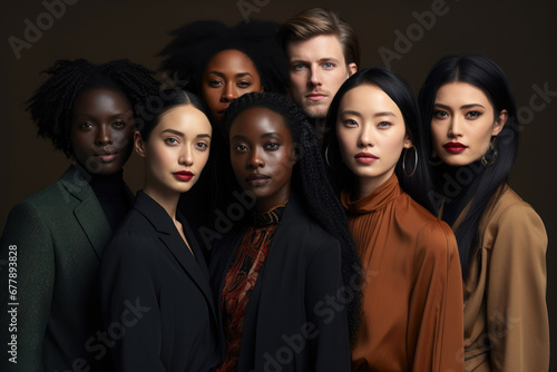 Portrait of a group of multiethnic business people standing together