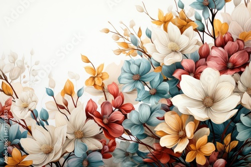  Floral background. Beautiful spring flowers. A greeting card.