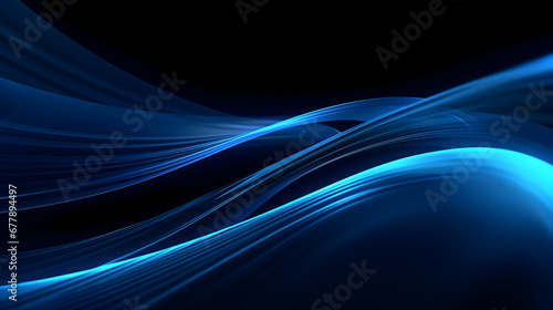 blue light waves on a black background, modern technology, digital glowing, futuristic energy design