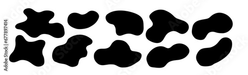 Organic amoeba blob shape vector illustration set Abstract irregular form