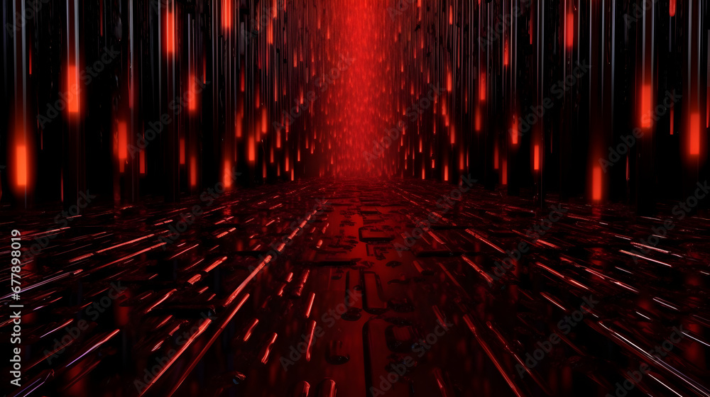 Red light tail rain scene, neon light creation glowing red rainy wet floor wallpaper Red light tail rain scene, neon light creation glowing red rainy wet floor wallpaper