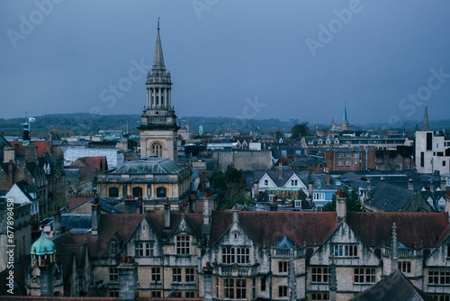 Aerial view of the city of Oxford, England