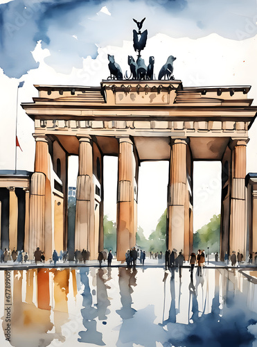 Watercolor art painting of Berlin