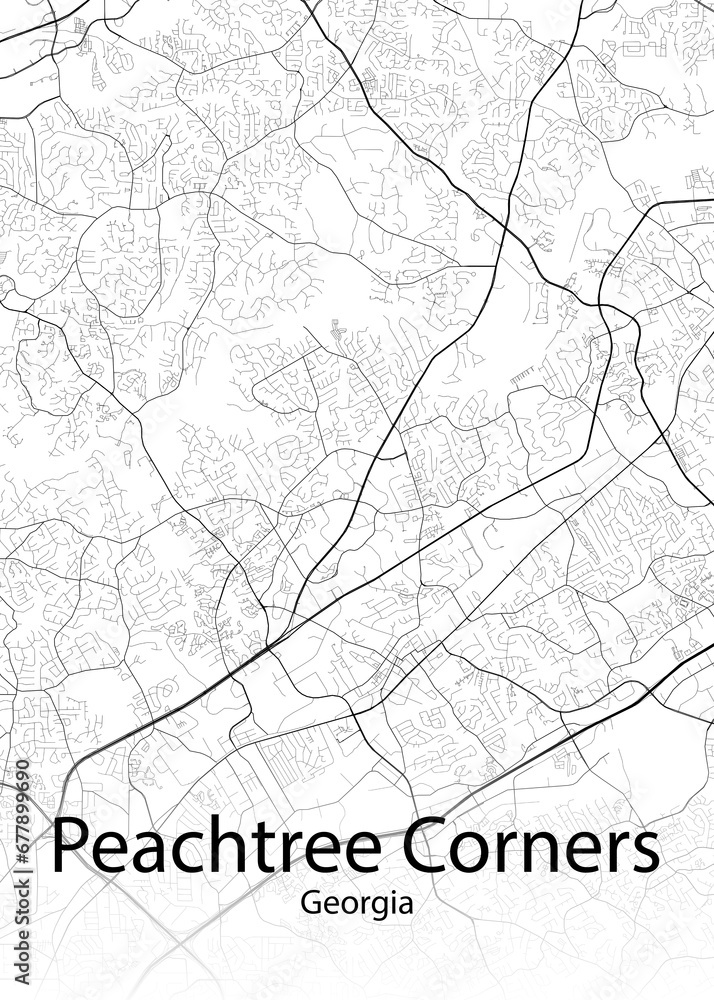 Peachtree Corners Georgia minimalist map