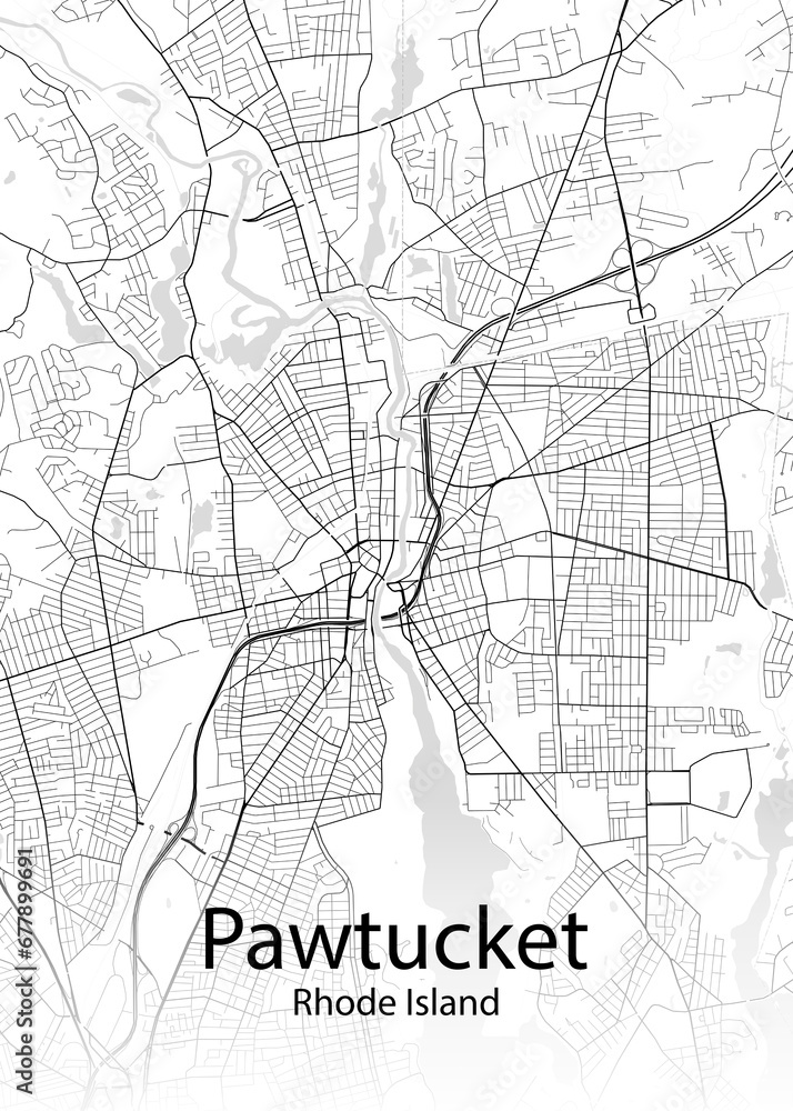 Pawtucket Rhode Island minimalist map