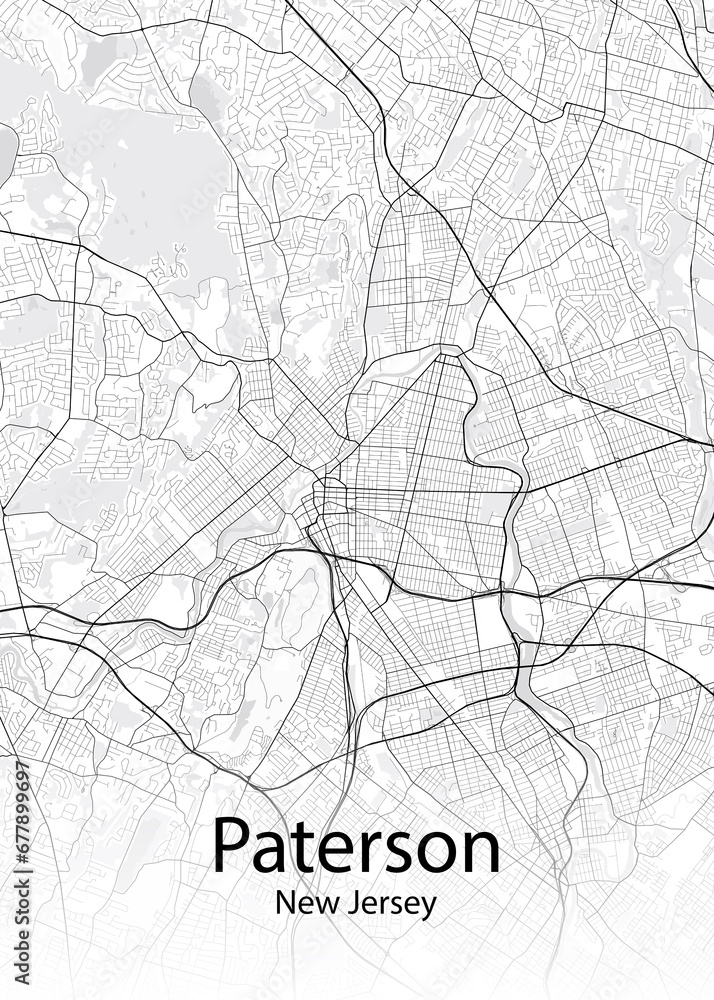 Paterson New Jersey minimalist map