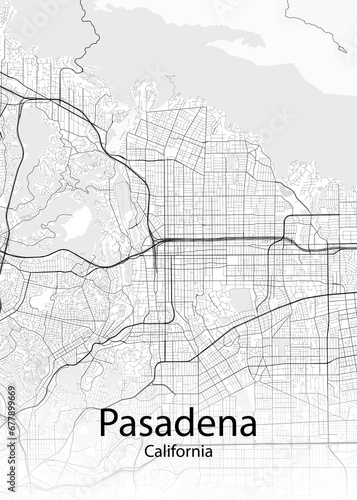 Pasadena California minimalist map photo
