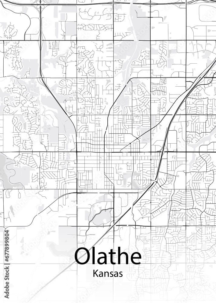 Olathe Kansas minimalist map