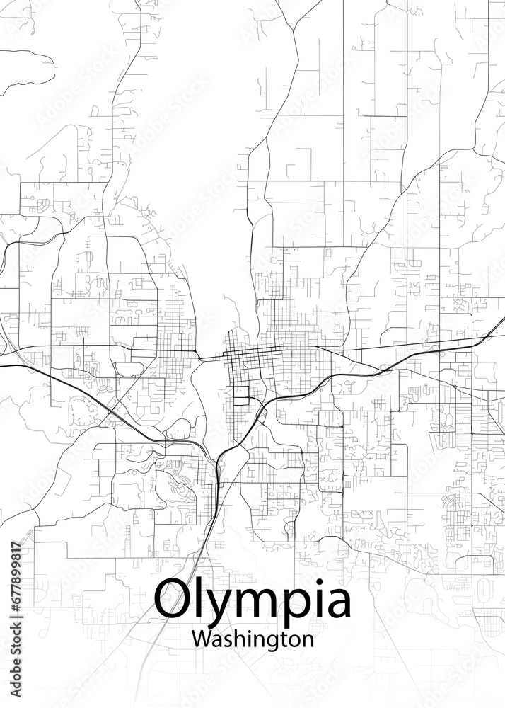 Olympia Washington minimalist map