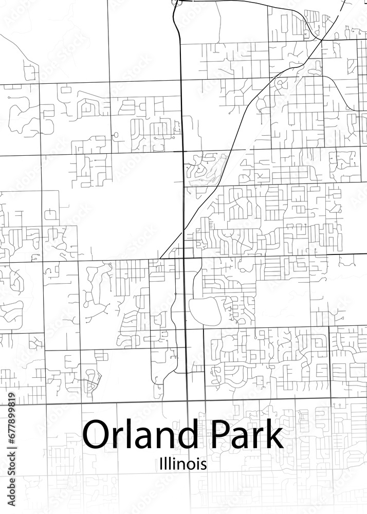 Orland Park Illinois minimalist map