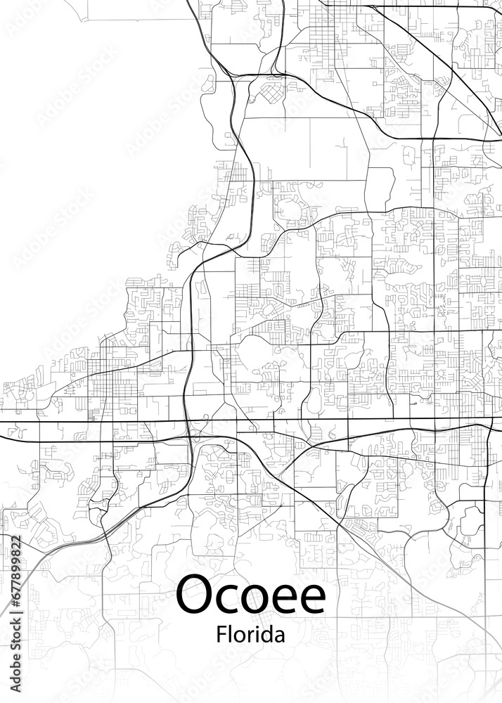 Ocoee Florida minimalist map