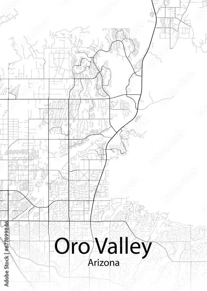 Oro Valley Arizona minimalist map